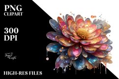 Shiny Zinnia Golden Abstract Clipart Product Image 3