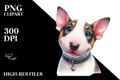 Cute Bull Terrier with Big Eyes PNG Product Image 2