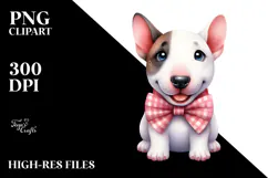 Cute Bull Terrier with Big Eyes PNG Product Image 2