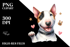 Cute Bull Terrier with Big Eyes PNG Product Image 2