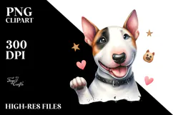 Cute Bull Terrier with Big Eyes PNG Product Image 2