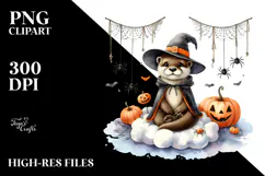 Watercolor Otter for Halloween, High-Res PNG Product Image 2