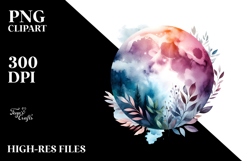 Abstract Moon with Foliage and Clouds | Sublimation | Product Image 2