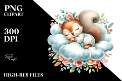Squirrel Baby Cloud Clipart Product Image 2