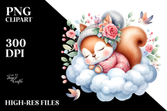Squirrel Baby Cloud Clipart Product Image 2