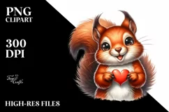 Funny Cute Squirrel Portrait | Watercolor Clipart Product Image 3
