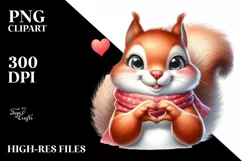 Funny Squirrel Love Sign Portrait | Clipart Product Image 1