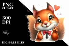 Funny Cute Squirrel Portrait | Watercolor Clipart Product Image 3