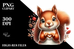 Funny Cute Squirrel Portrait | Watercolor Clipart Product Image 3