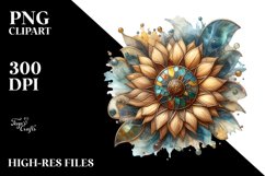 Detailed Sunflower Stained | Clipart Product Image 1