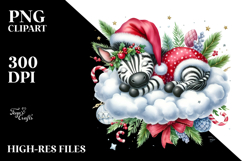 Cute Baby Zebra Sleeping on Cloud Clipart Product Image 2