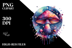Vibrant Celestial Mushroom, Tarot PNG Product Image 2