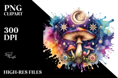 Vibrant Celestial Mushroom, Tarot PNG Product Image 2