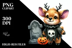 Cute Baby Elk Dressed for Halloween | Clipart Product Image 1