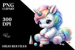 Pastel Cute Baby Unicorn Clipart Product Image 3