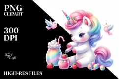 Cute Baby Unicorn Playing | Sublimation | Clipart Product Image 3