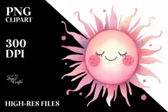 Pinkish Smiling Sun, Transparent PNG Product Image 2