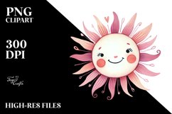 Pinkish Smiling Sun, Transparent PNG Product Image 2