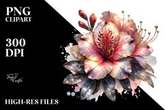 Detailed Shiny Azalea with Metallic Accents | Clipart Product Image 1