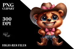 Watercolor Baby Bear Big Eyes Clipart Product Image 2