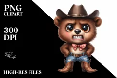Watercolor Baby Bear Big Eyes Clipart Product Image 3