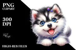 Baby Siberian Husky PNG Product Image 2