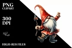 Retro Dancing Gnome Clipart, Transparent PNG Product Image 1