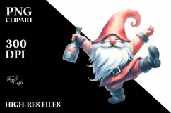 Retro Dancing Gnome Clipart, Transparent PNG Product Image 3
