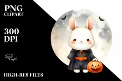Cute Baby Rabbit, Halloween Theme, PNG Product Image 1