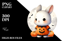 Cute Rabbit Halloween Simple Attire PNG Product Image 2