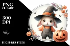 Cute Baby Rabbit, Halloween Theme, PNG Product Image 1