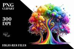 Colorful Vibrant Rainbow Trees Cute Baby | Clipart Product Image 3