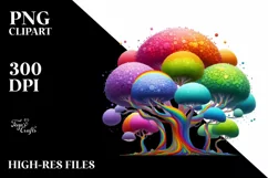 Colorful Vibrant Rainbow Trees Cute Baby | Clipart Product Image 1