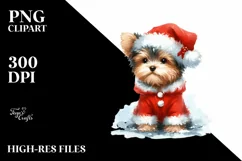 Cute Dog with Santa Hat, Summer PNG Product Image 3