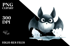 Funny Watercolor Bat Image, PNG Product Image 2