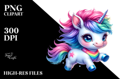 Vibrant Baby Unicorn Running PNG Product Image 2