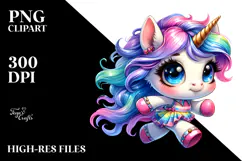 Vibrant Baby Unicorn Running PNG Product Image 2