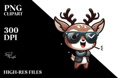 Cute Cartoon Deer with Oversized Sunglasses PNG Product Image 2