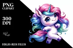Funny Dancing Unicorn Clipart, Transparent PNG Product Image 3