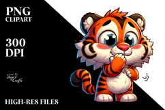 Silly Cartoon Tiger, Transparent PNG Product Image 2