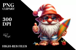Gnome with Beach Wear Red Hat | Clipart Product Image 3