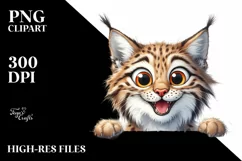 Cute Watercolor Lynx with Stars | Sublimation Clipart Product Image 3
