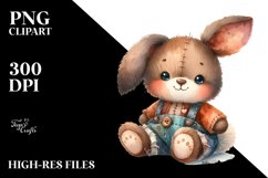 Colorful Brownish Sewed Rabbit Baby Plush | Sublimation Product Image 1