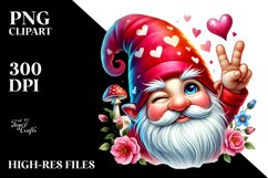 Valentines Gnome winking PNG Product Image 2