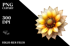 Sunflower with Golden Insertions PNG Product Image 2