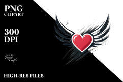 Simple Paintbrush Style Heart PNG Product Image 2