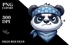 Cartoon Panda with Bandana PNG Product Image 2