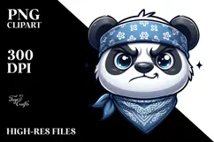 Cartoon Panda with Bandana PNG Product Image 2