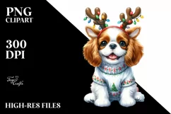 Expressive Baby Cavalier King Charles Spaniel PNG Product Image 3