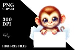 Colorful Baby Monkey Smiling | Clipart Product Image 3